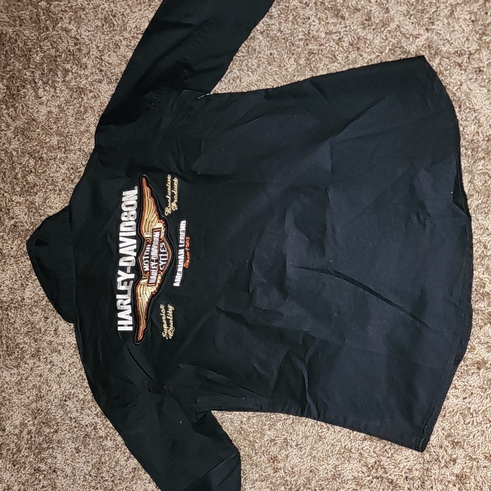 HARLEY DAVIDSON BUTTON UP BLACK LONG SLEEVE NWOT SHIRT SIZE SMALL